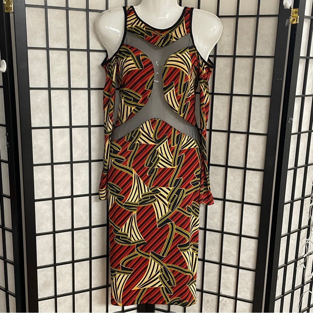 Two hearts, USA, African print long sleeved dress size small